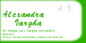 alexandra vargha business card